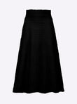 Smocked knit mid-length skirt