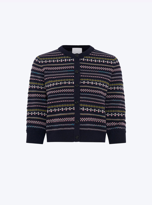 Cardigan with mini-jacquard motifs - Image principale