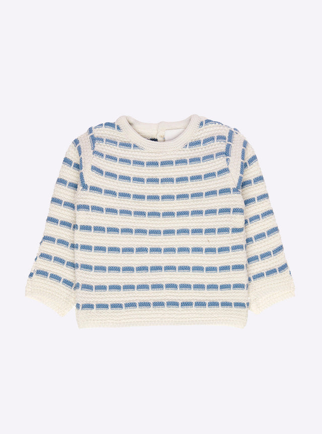 baby moss stitch mini breton sweater - Image principale