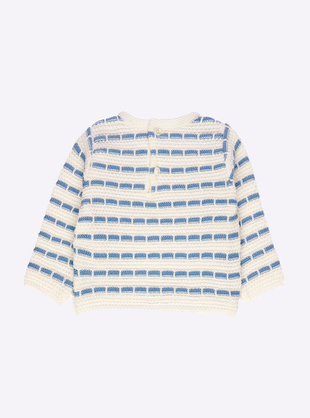 baby moss stitch mini breton sweater - Image principale