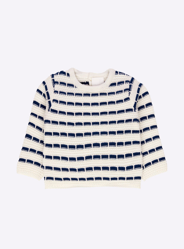 baby moss stitch mini breton sweater - Image principale