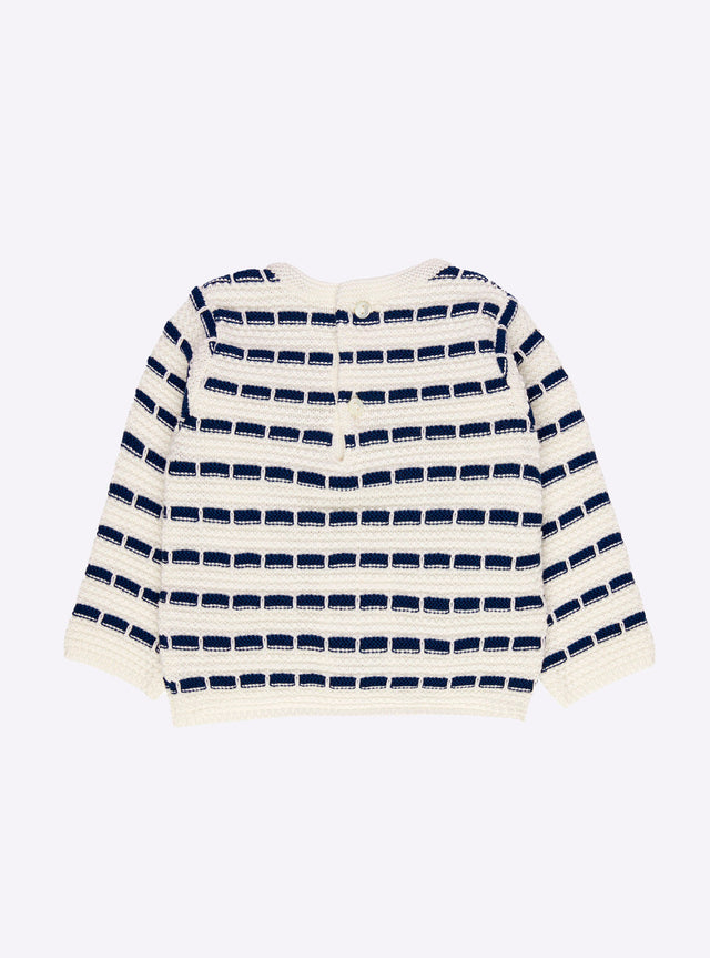 baby moss stitch mini breton sweater - Image principale