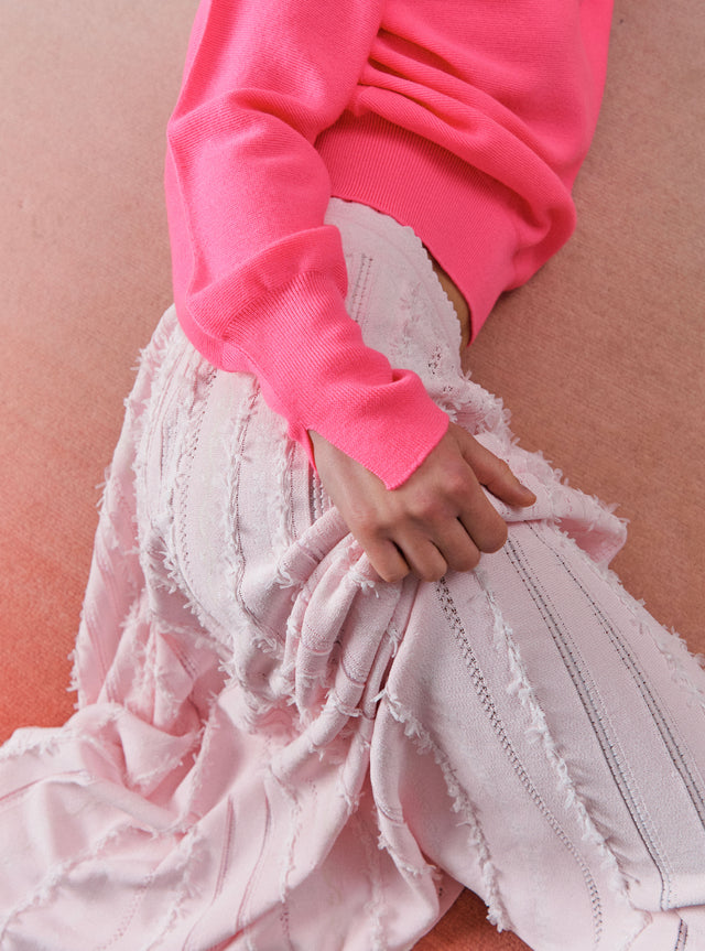 long dotted-swiss knit skirt - Image principale