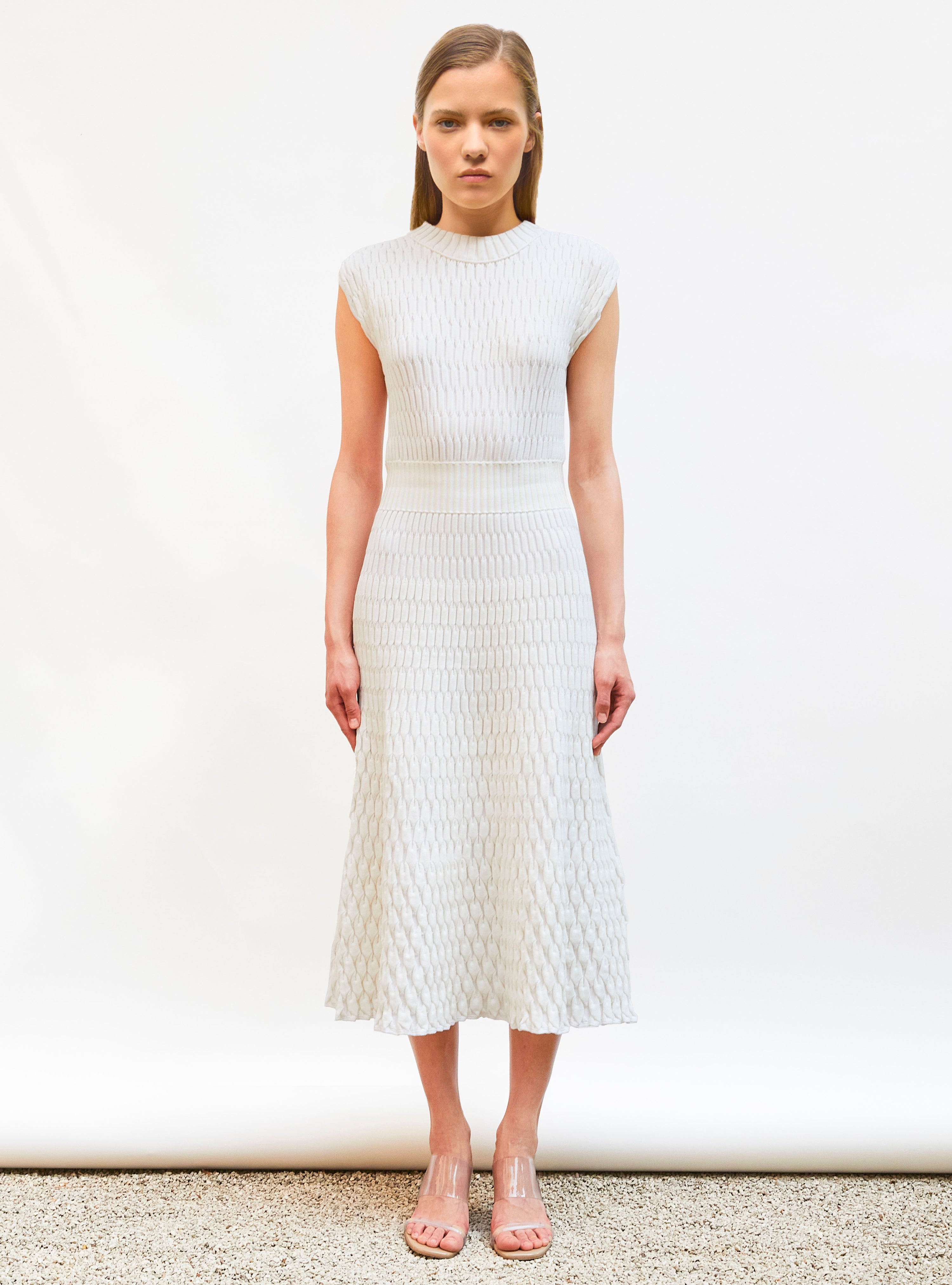 Robe longue en maille zellige - Vêtement en maille de luxe Molli