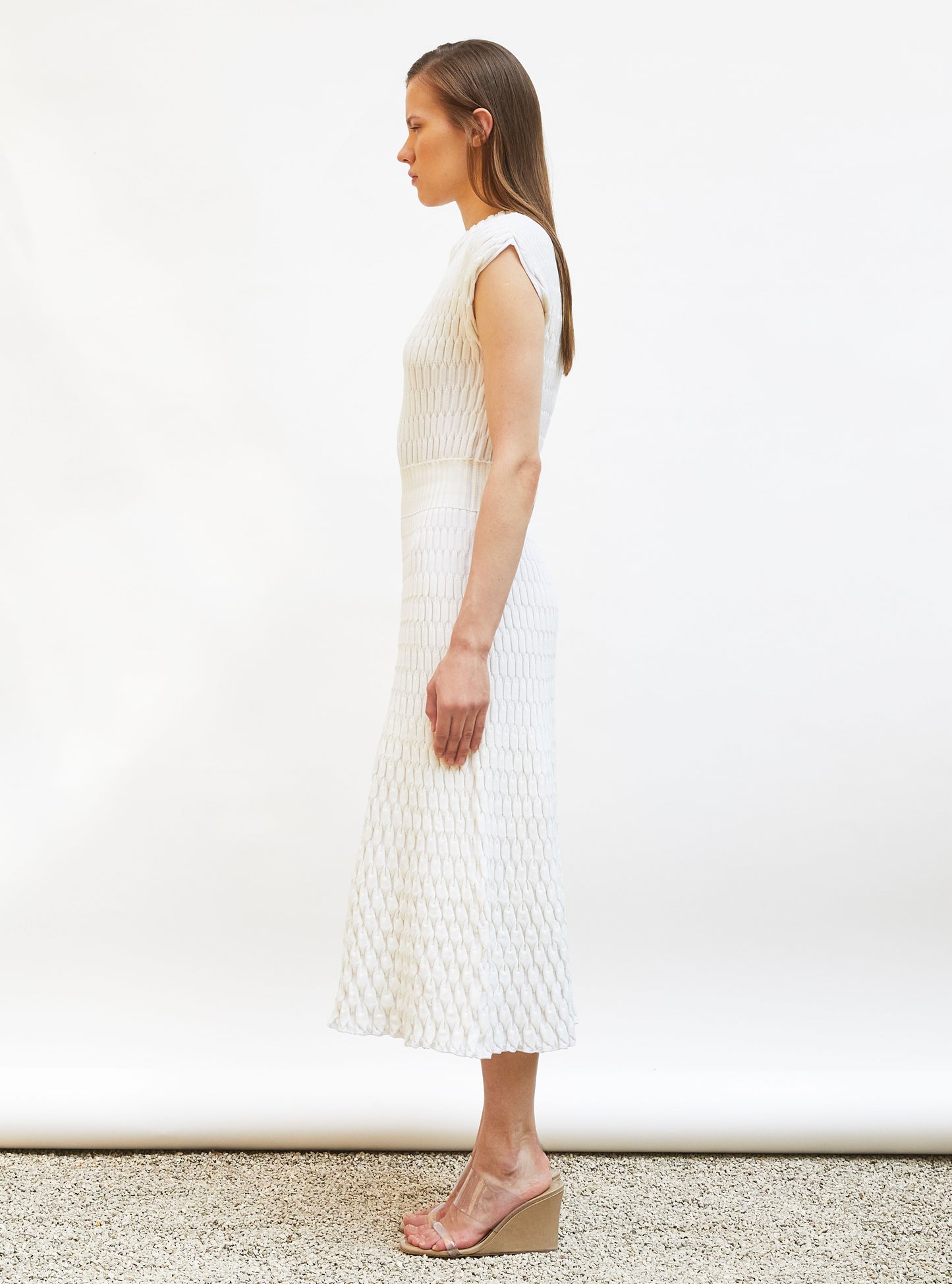 Robe longue en maille zellige - Robes de luxe