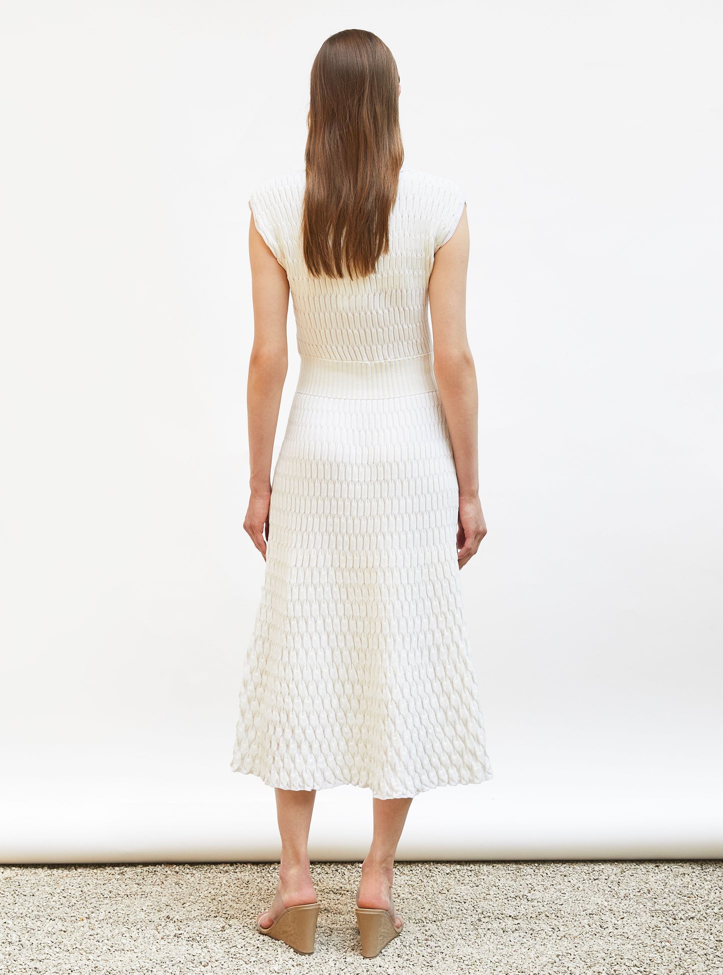 Robe longue en maille zellige - Robes de luxe