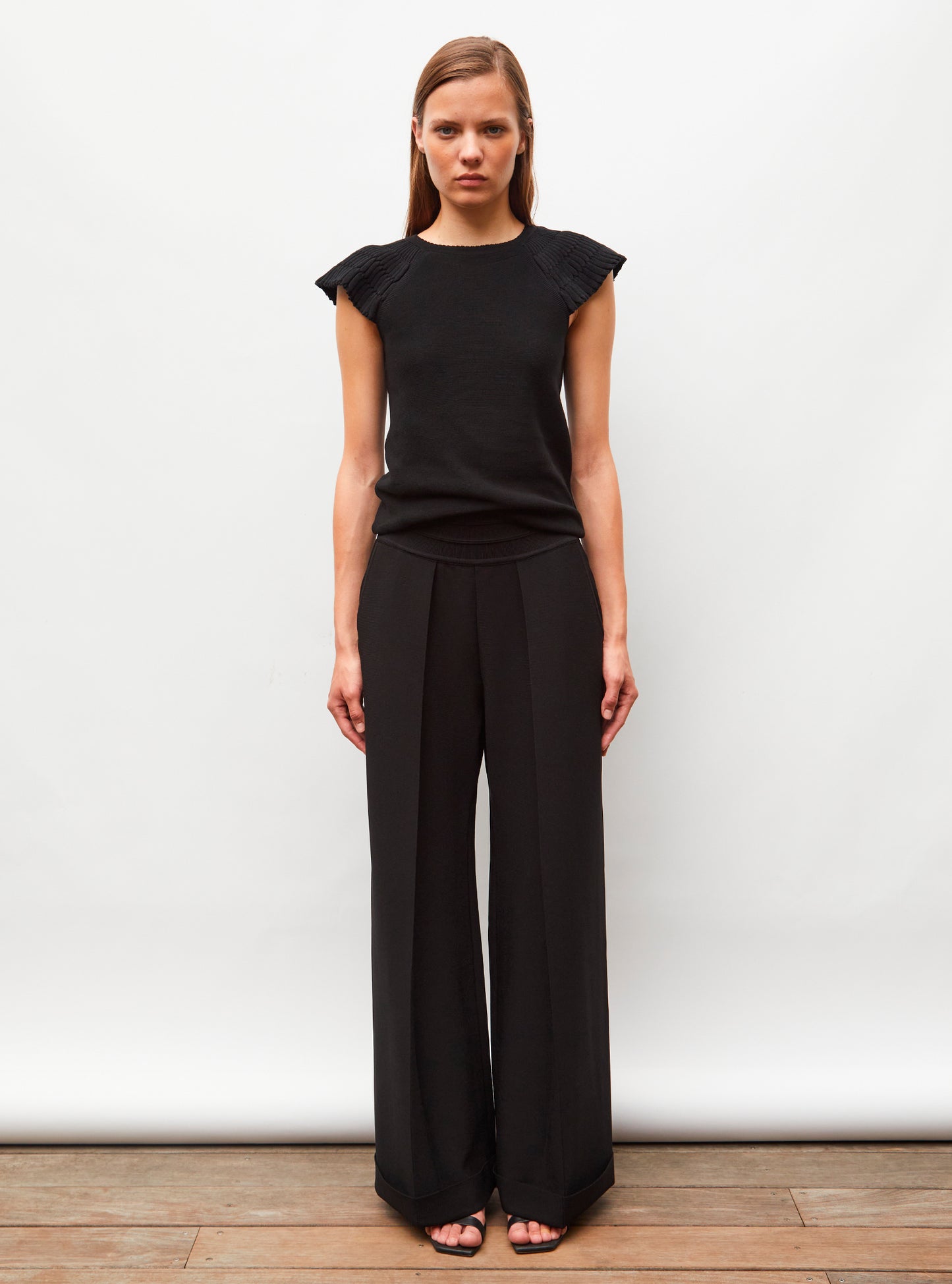 Tops, blouses de luxe femme - Top à manches volantées