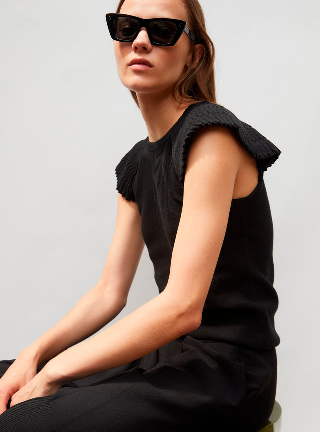 ruffled sleeve top - Image principale