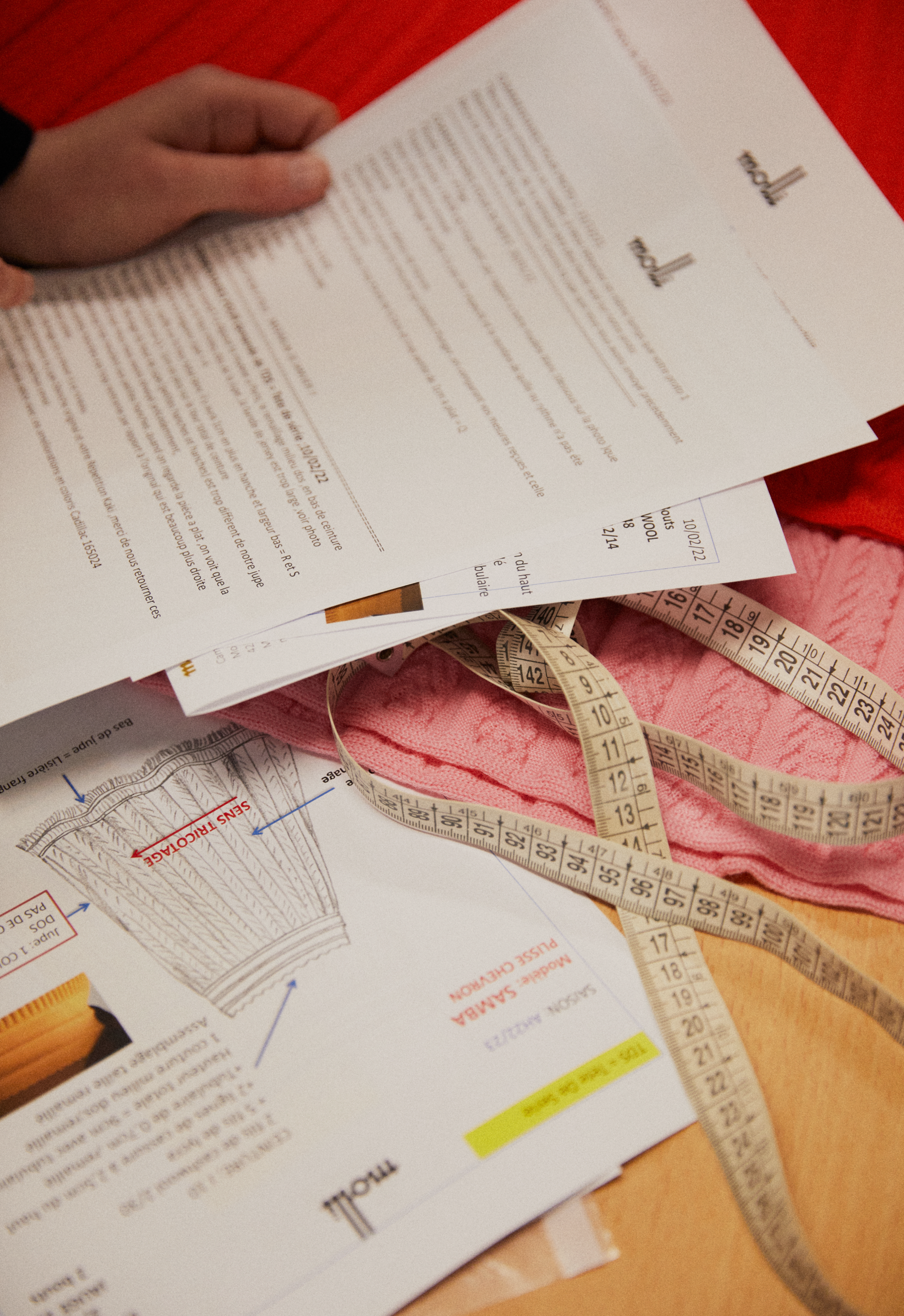 conception d'une jupe en maille fine