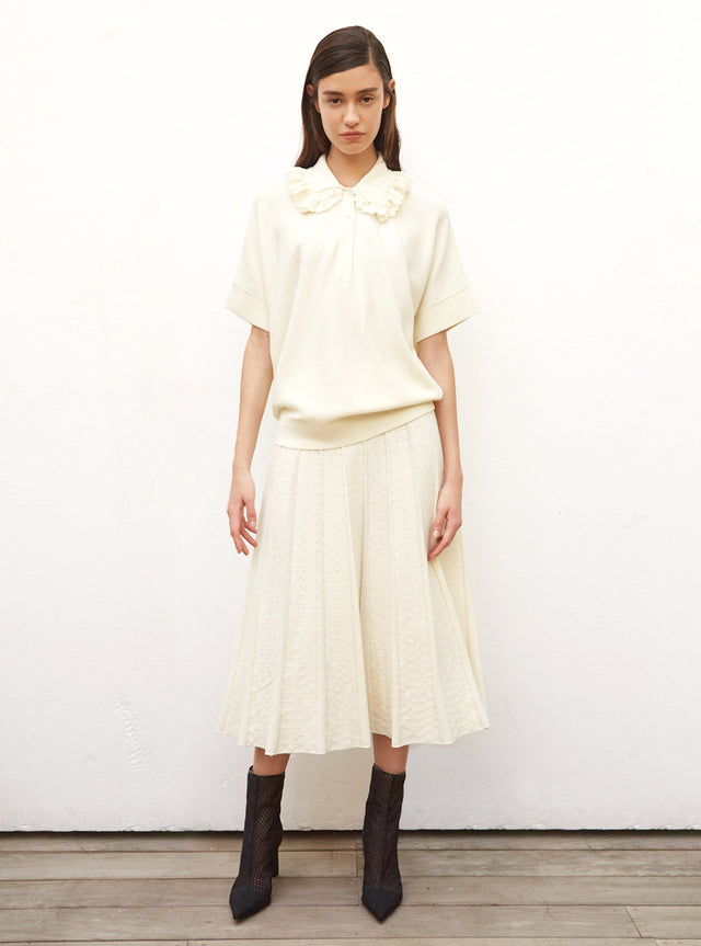 loose knit top with collar - Image principale