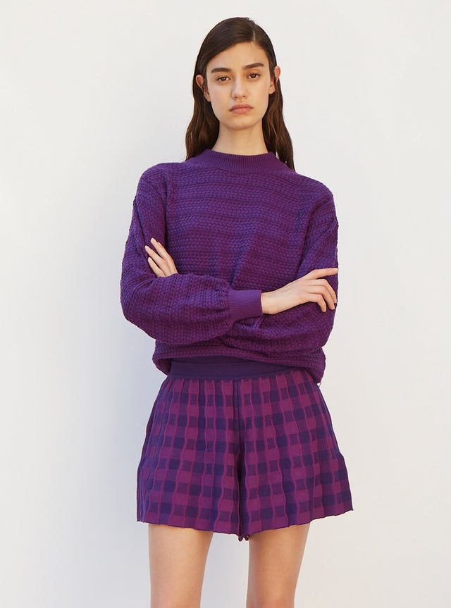 short en maille vichy uni - Image principale