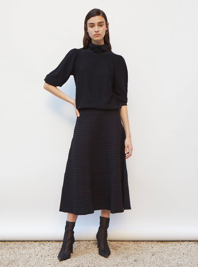 top en maille col enveloppant - Image principale