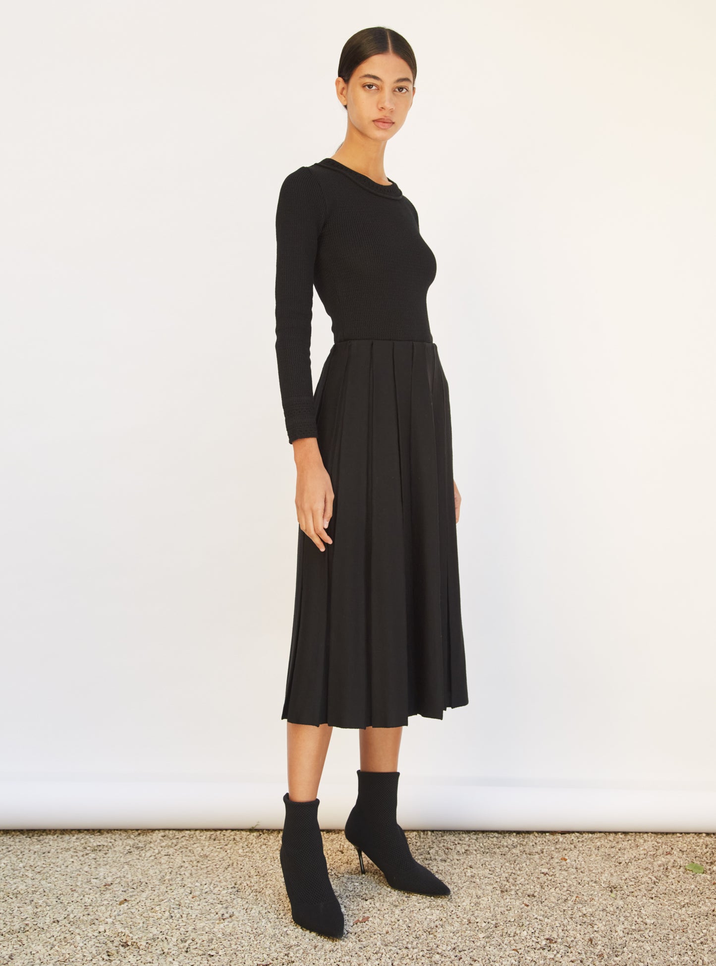Jupes de luxe femme - Jupe en maille à plis plats