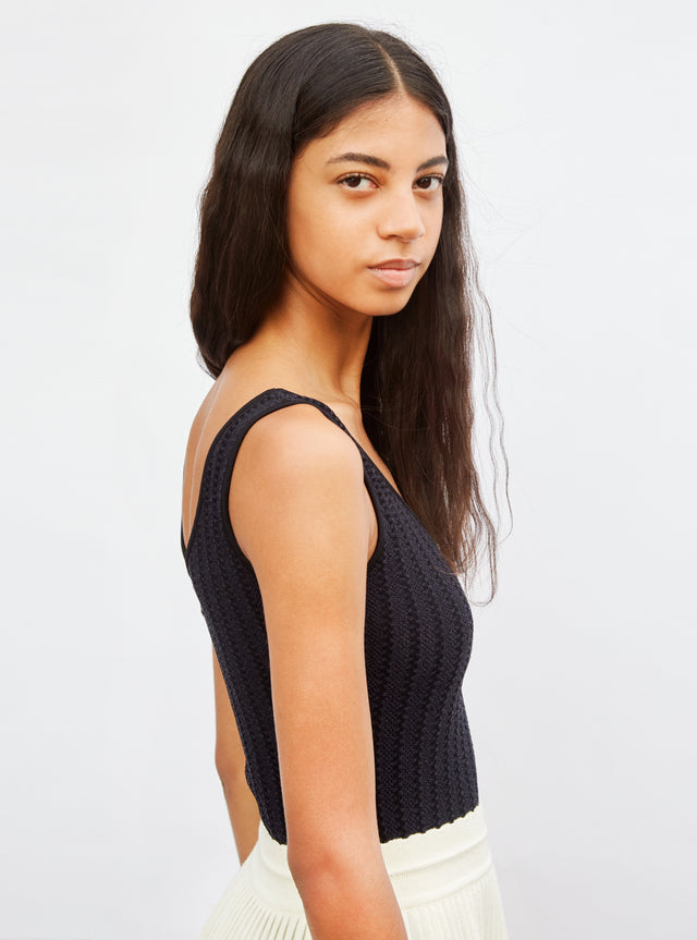 wavy knit bodysuit - Image principale