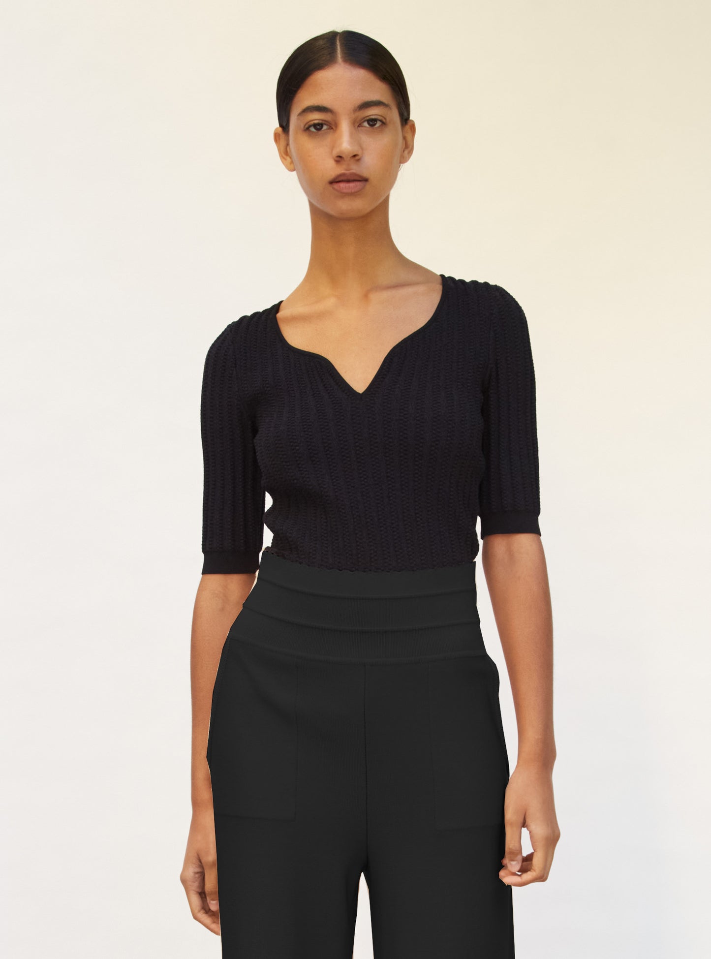 Top droit en maille stretch - Vêtement en maille de luxe Molli