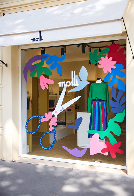 Papiers découpés la nouvelle vitrine Molli