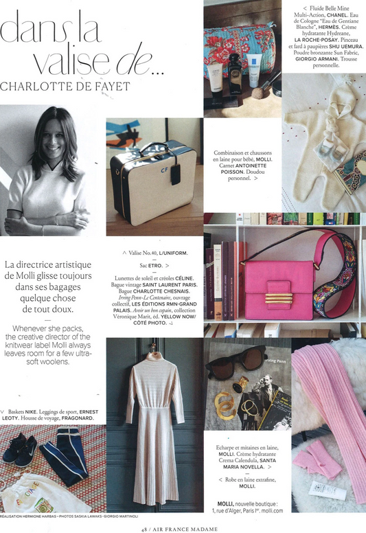 article de presse molli dans le magazine air france madame