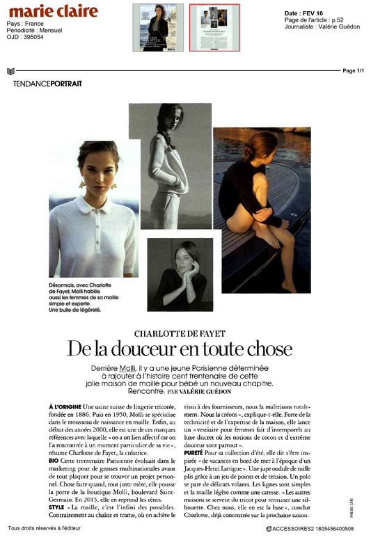 Molli dans Marie-Claire