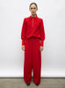 Pantalon ample maille couture rouge vif - Vêtement en maille de luxe Molli
