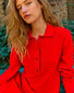 Polo de luxe femme - Polo fin finition picots Rouge vif