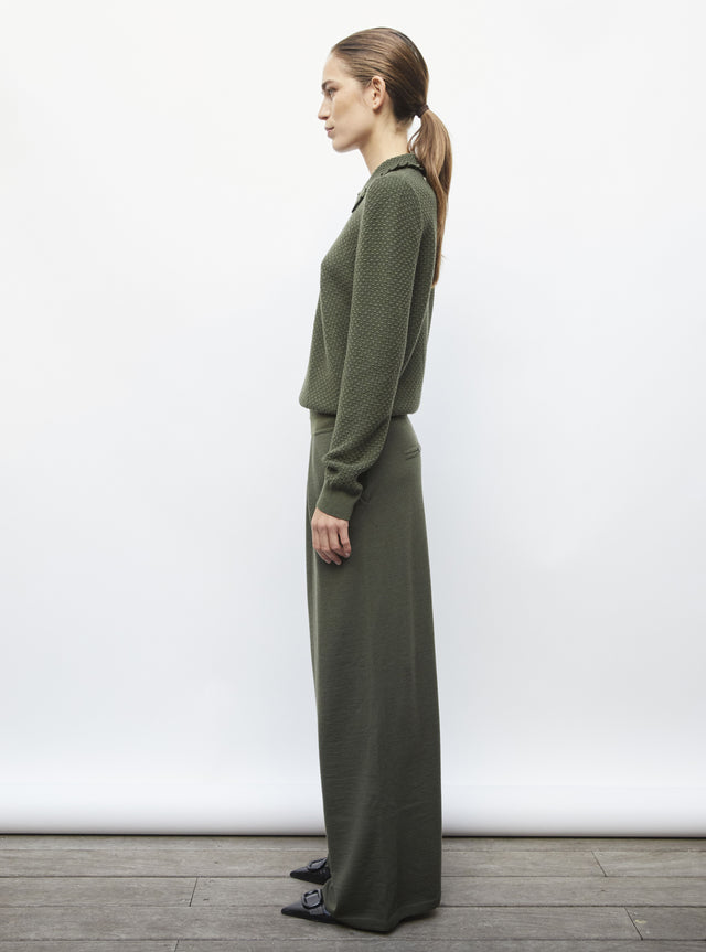 fine knit top with a flounced collar - Image principale