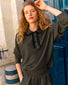 Chemise maille col croquet kaki - Chemise de luxe