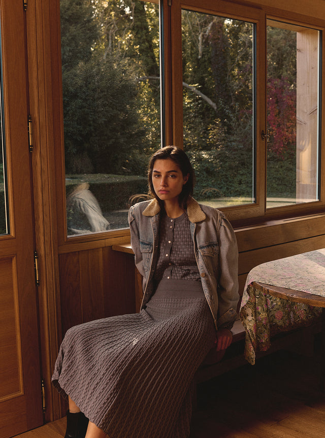 jupe longue maille cannage - Image principale