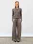 Pantalons de luxe femme - Pantalon fluide en maille Châtaigne
