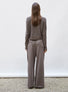 Pantalon de luxe femme - Pantalon fluide maille fine jersey Châtaigne