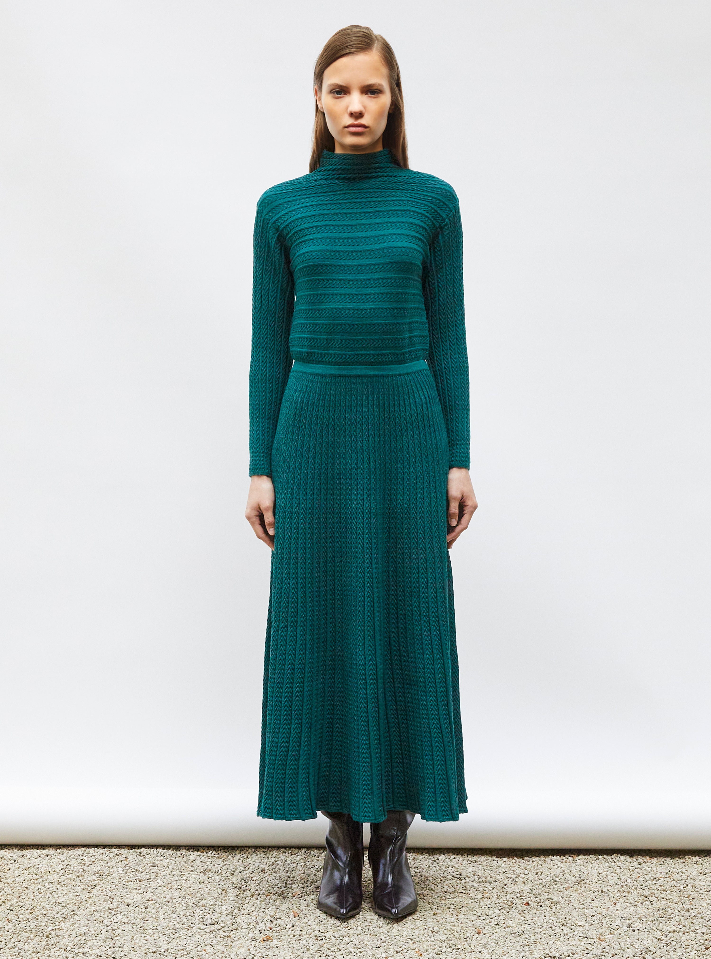 maxi pleated knit dress english green | Molli maxi pleated knit dress english green | Molli