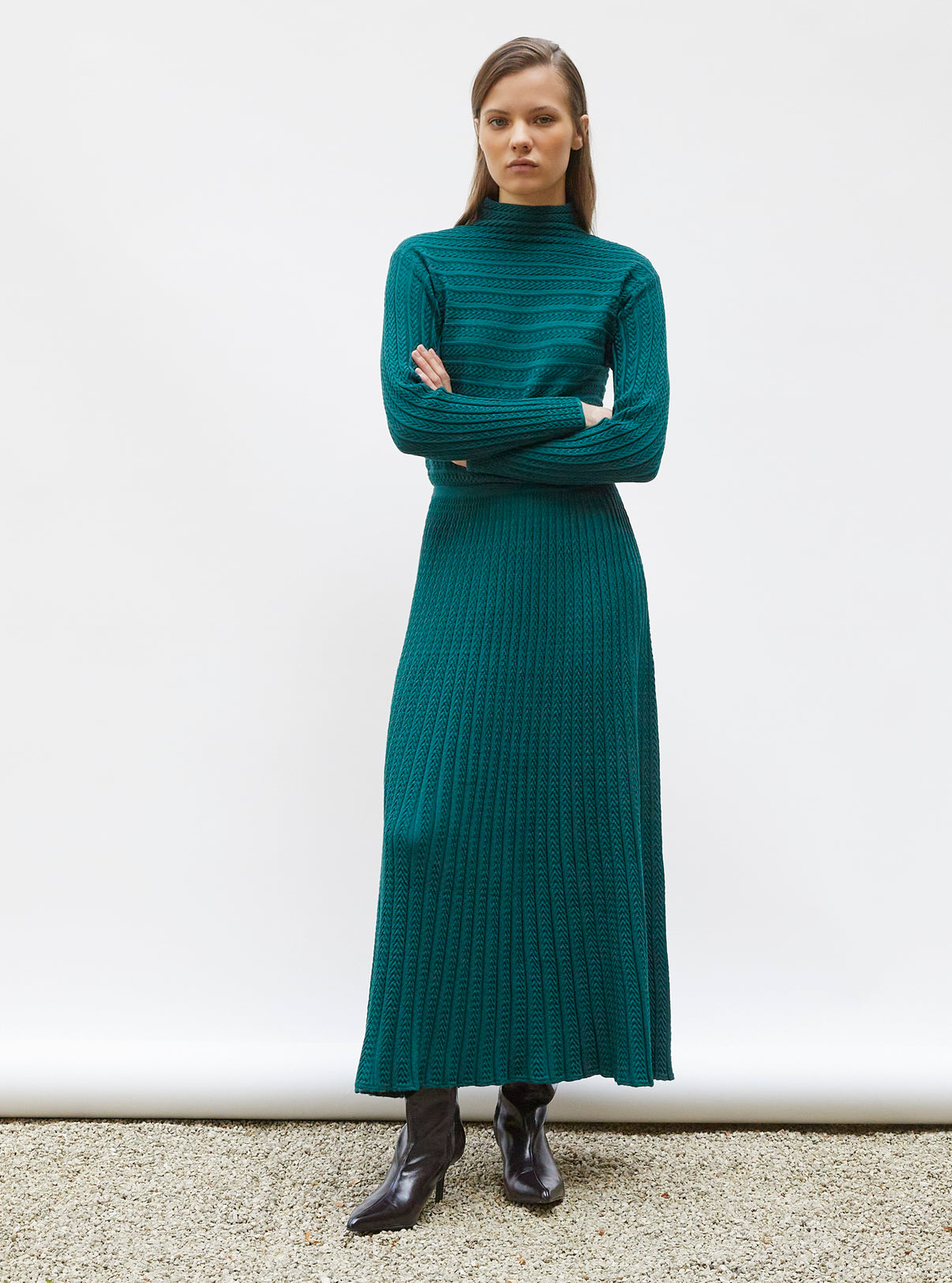 maxi knit dress women Cable Knit Crew Neck Long Sleeve Maxi Sweater Dress