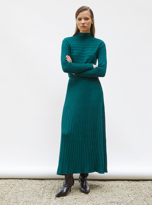 robe maxi maille plissée - Image principale
