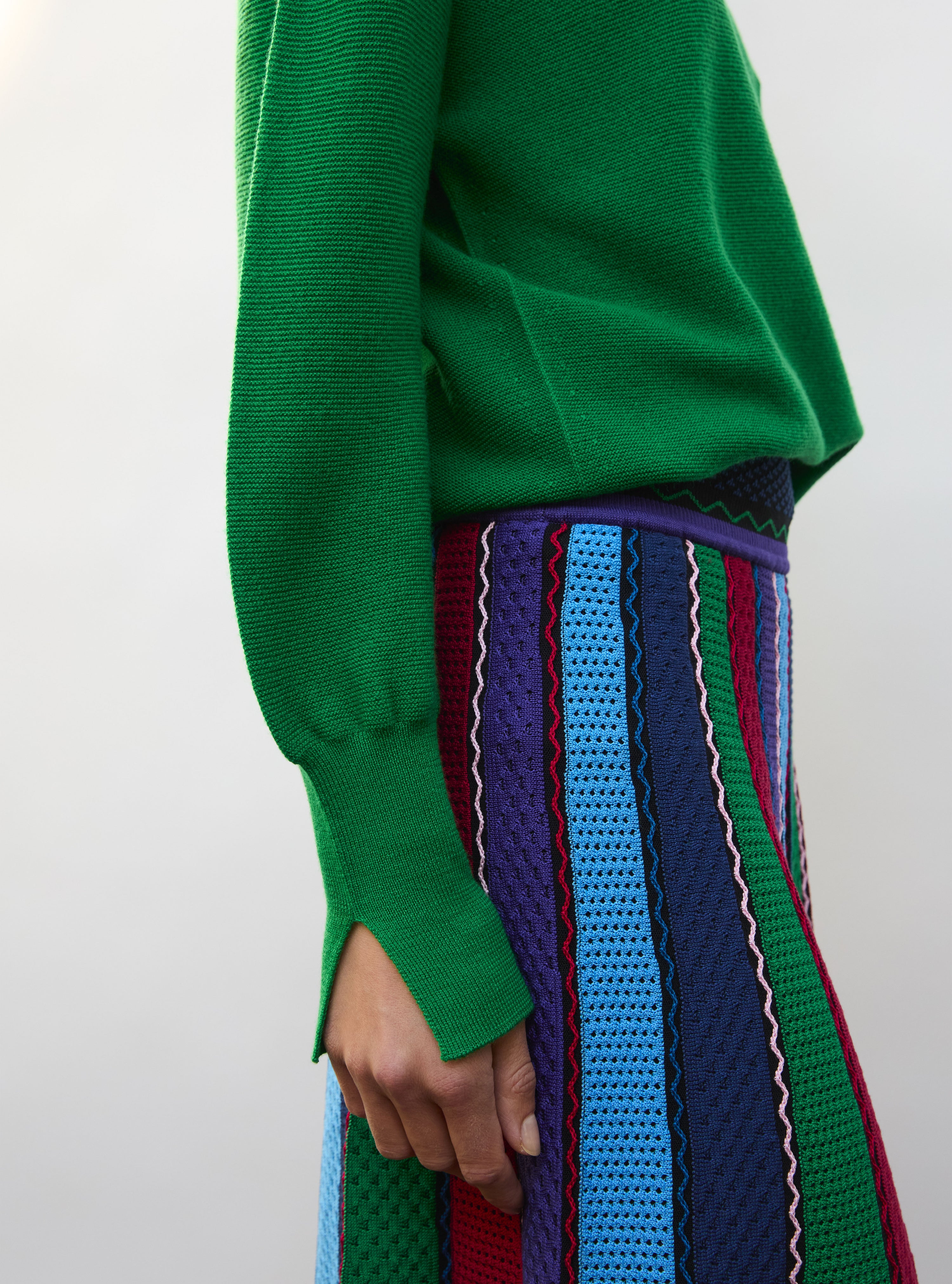 Pull en maille de luxe Molli - Pull fin col rond chlorophylle