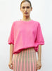 top fin maille ondulée rose fluo - Vêtement de luxe femme