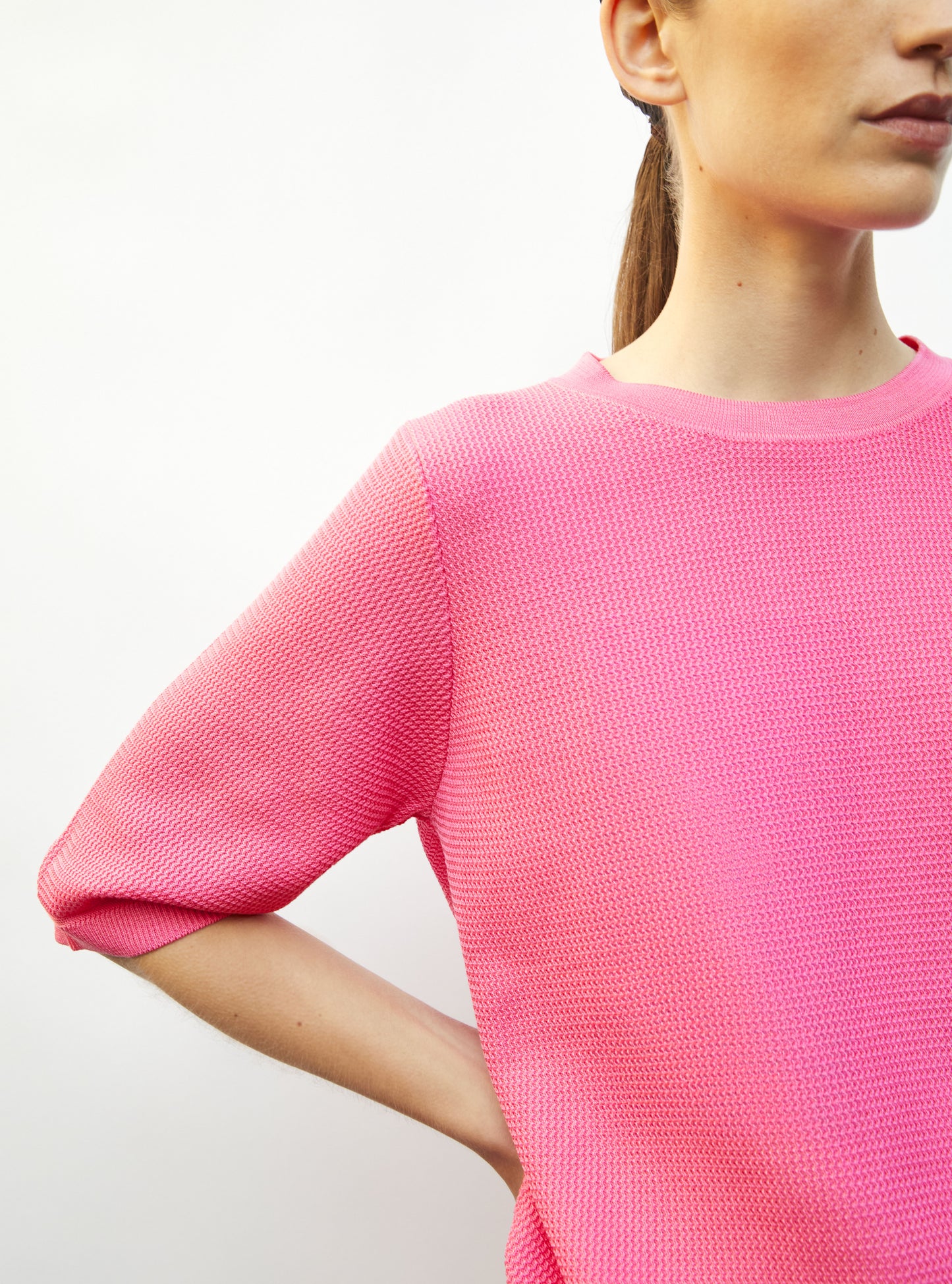 Top fin maille ondulée