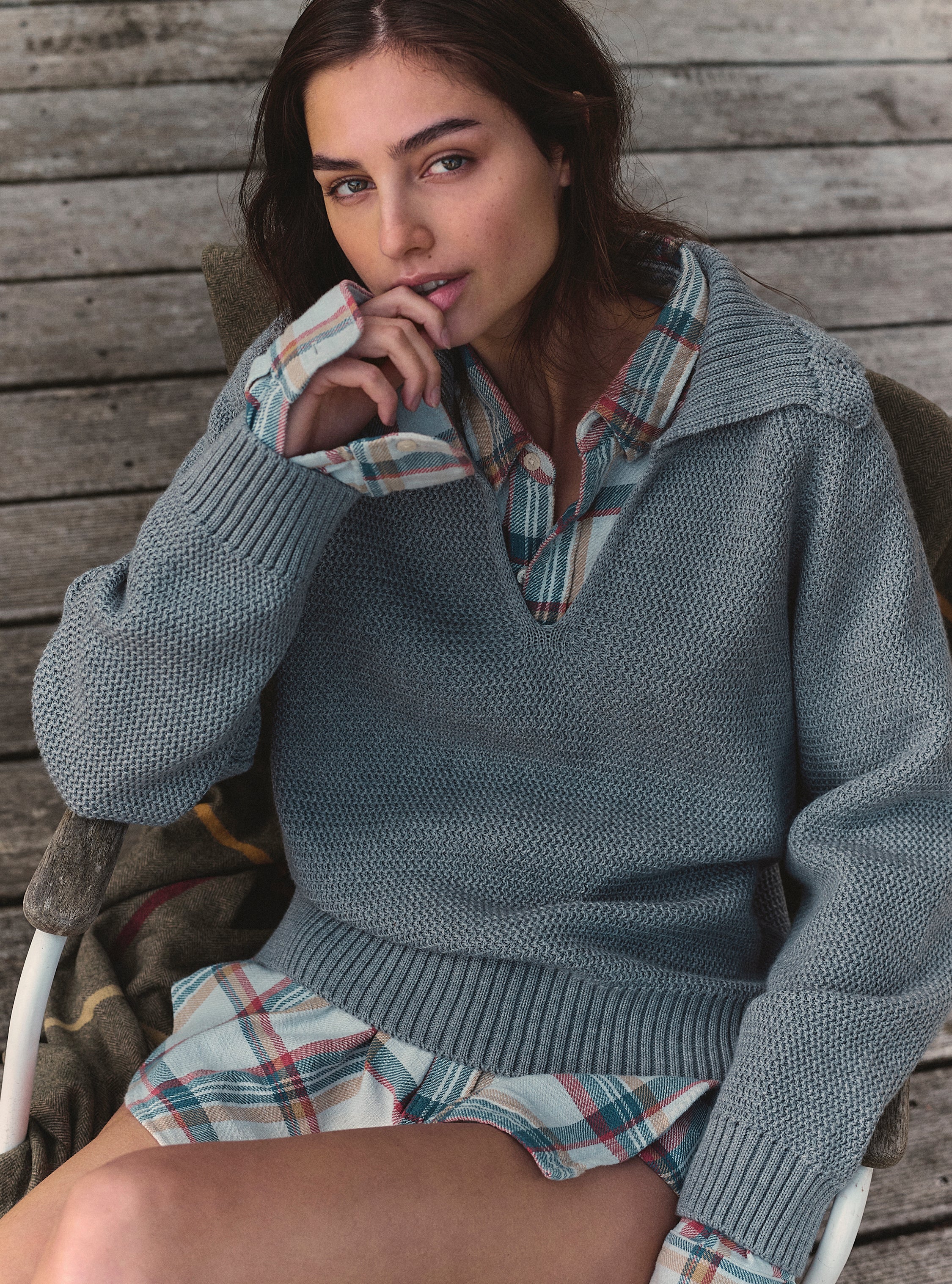 Vareuse en maille ondulée Gris moyen - Vêtement de luxe femme