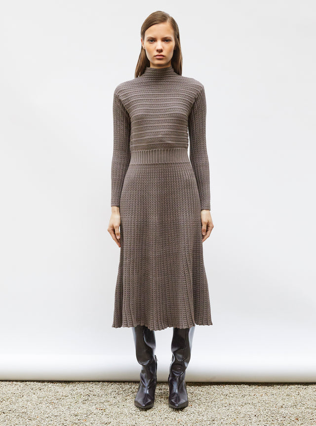 robe longue maille plissée - Image principale
