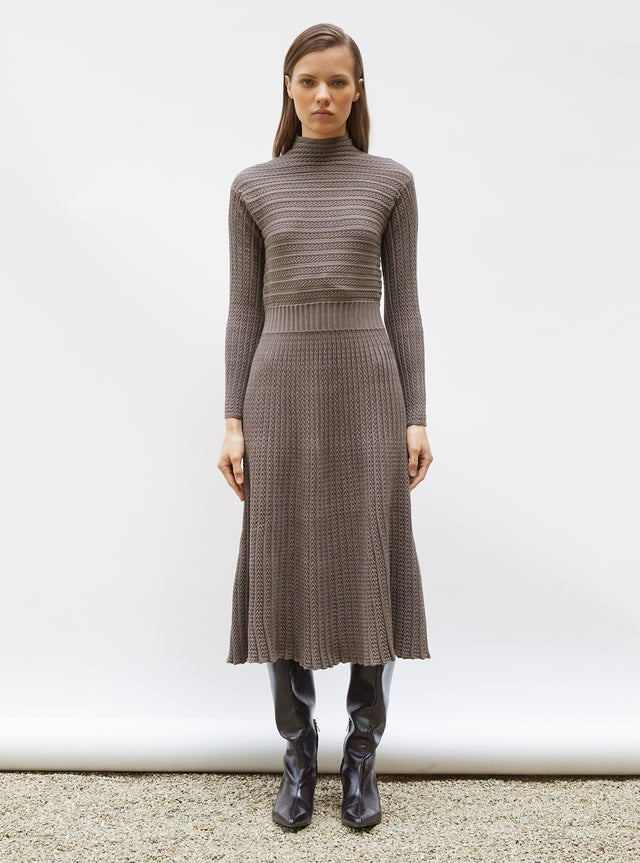 robe longue maille plissée - Image principale