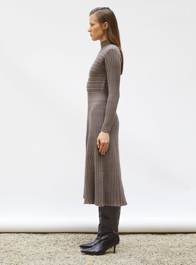 robe longue maille plissée - Image principale
