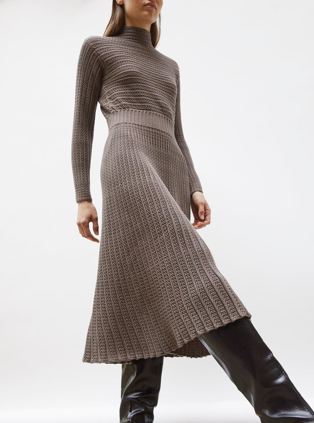robe longue maille plissée - Image principale