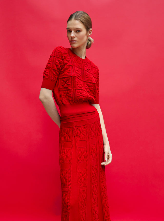 long skirt with clover motif - Image principale