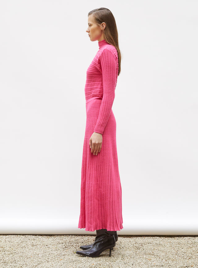 robe maxi maille plissée - Image principale