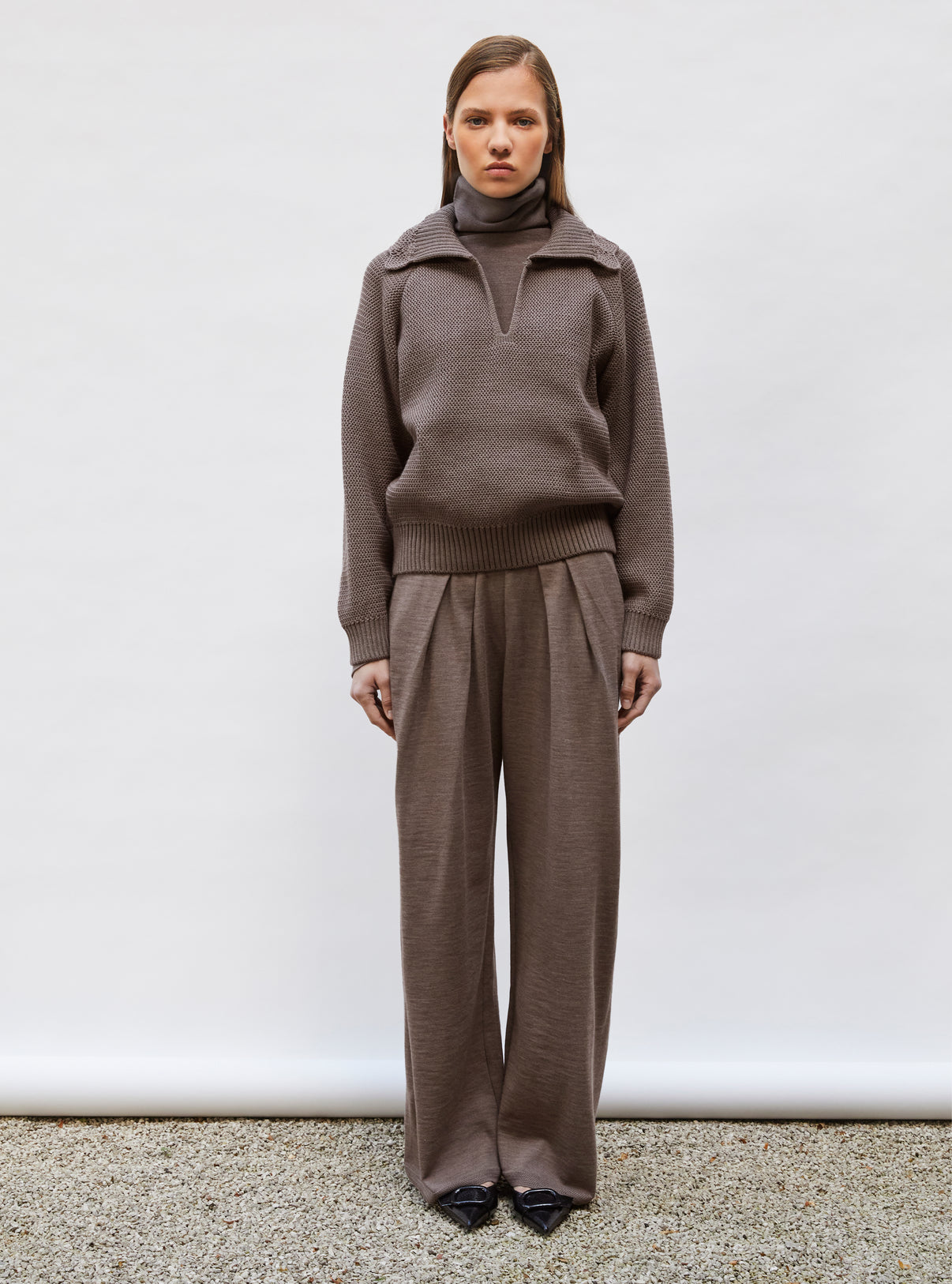 Vareuse en maille ondulée Châtaigne - Molli