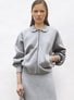Veste en maille col croquet Gris souris - Vêtement de luxe femme