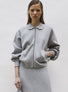 Veste en maille col croquet Gris souris - Vêtement de luxe femme