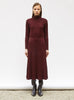 Robe longue maille plissée Amarante - Vêtement en maille de luxe Molli