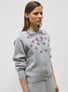 Cardigan maille brodé main Gris souris - Vêtement de luxe femme