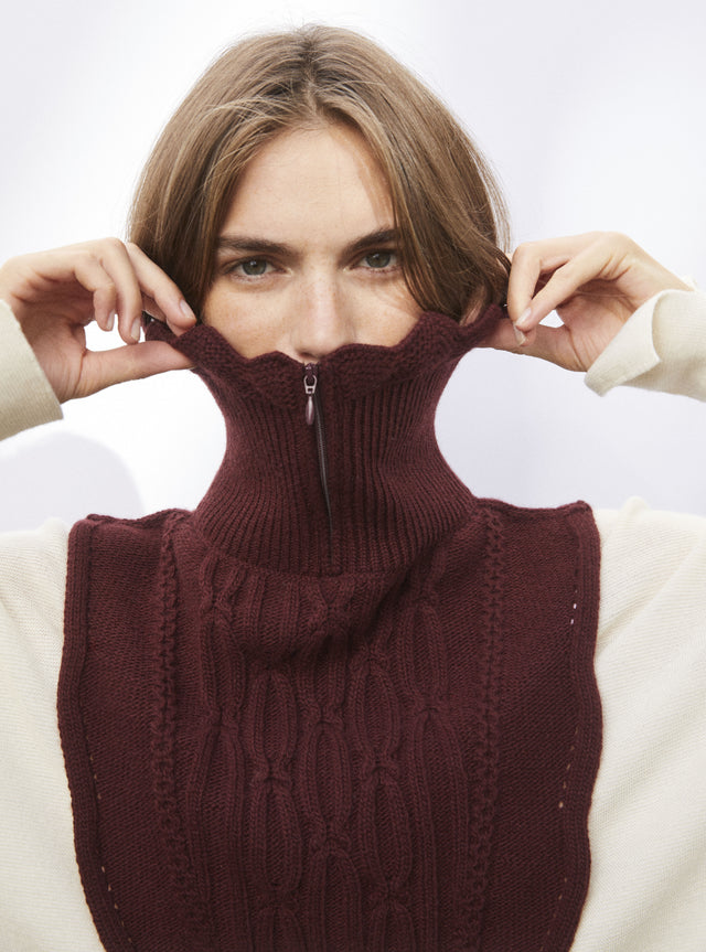 Zip-collar knit dickie - Image principale