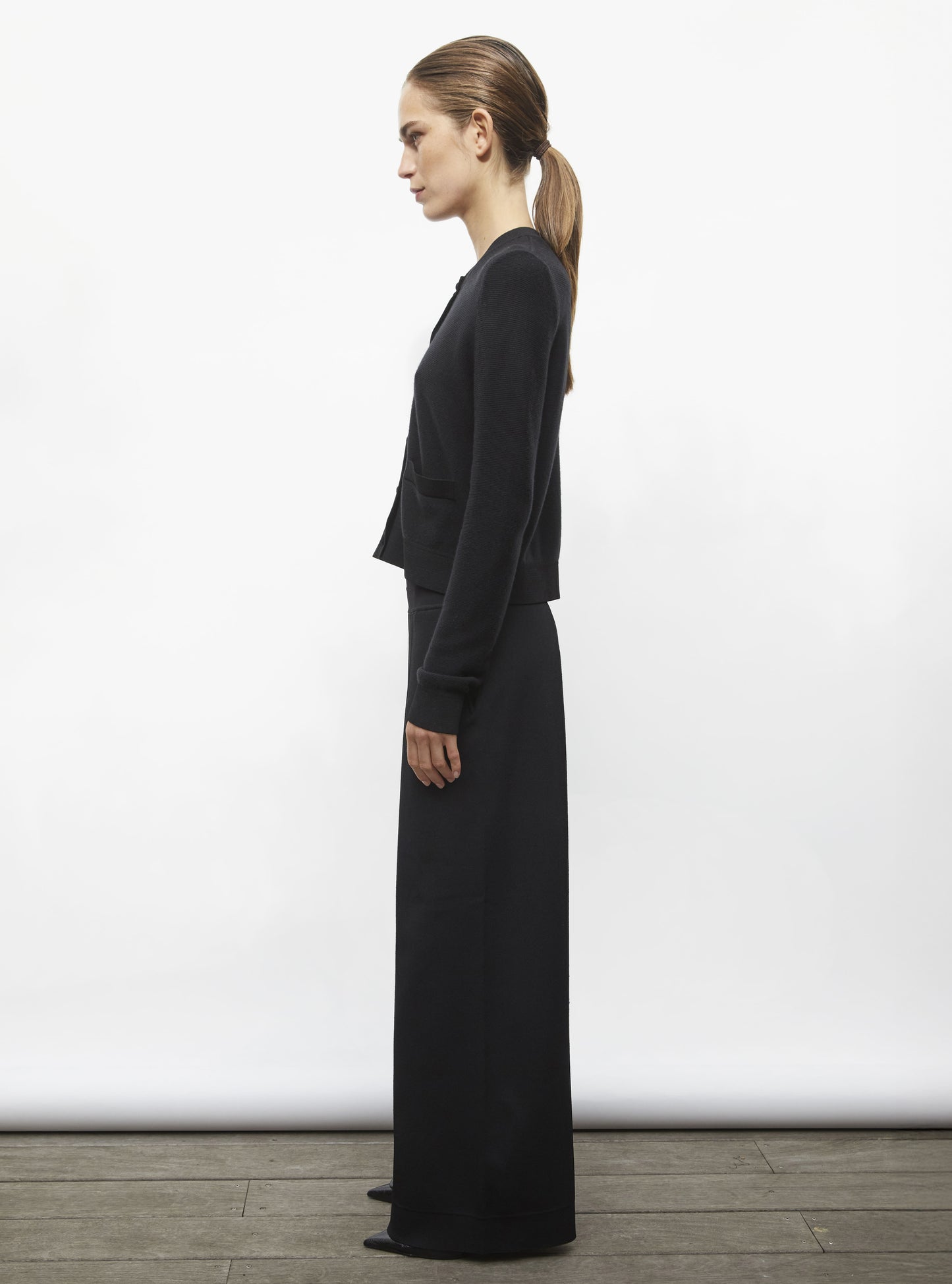 Cardigan maille point mousse Noir profond - Cardigan de luxe