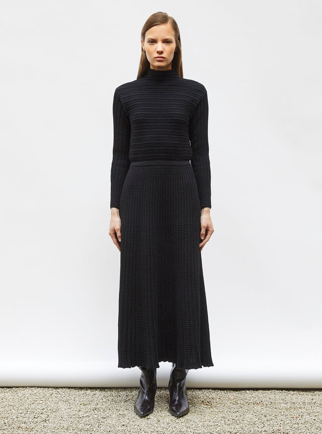 maxi pleated knit dress - Image principale